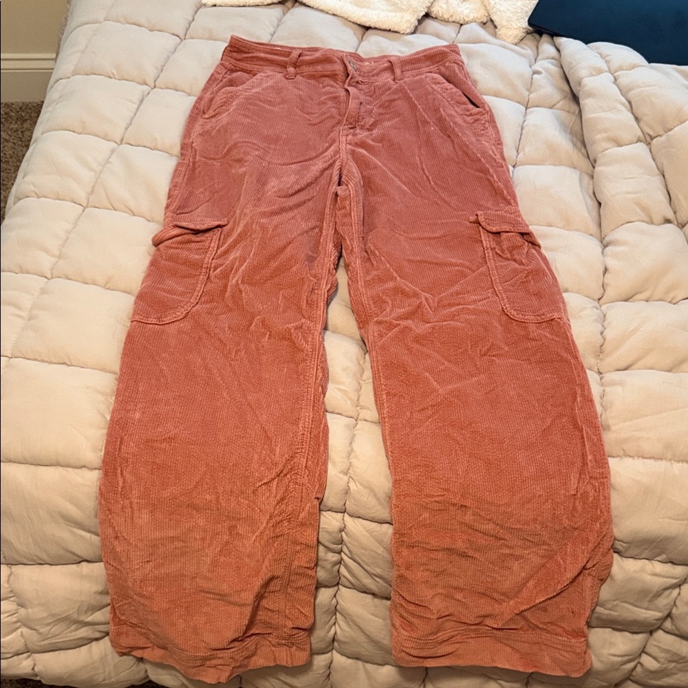 American Eagle Dusty Rose Corduroy Wide Leg Jean